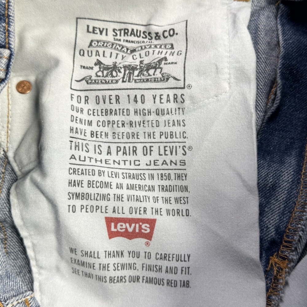 Levis 505 Straight Leg Jeans Mens 34x30 Blue Regular Fit Denim - Picture 2 of 8